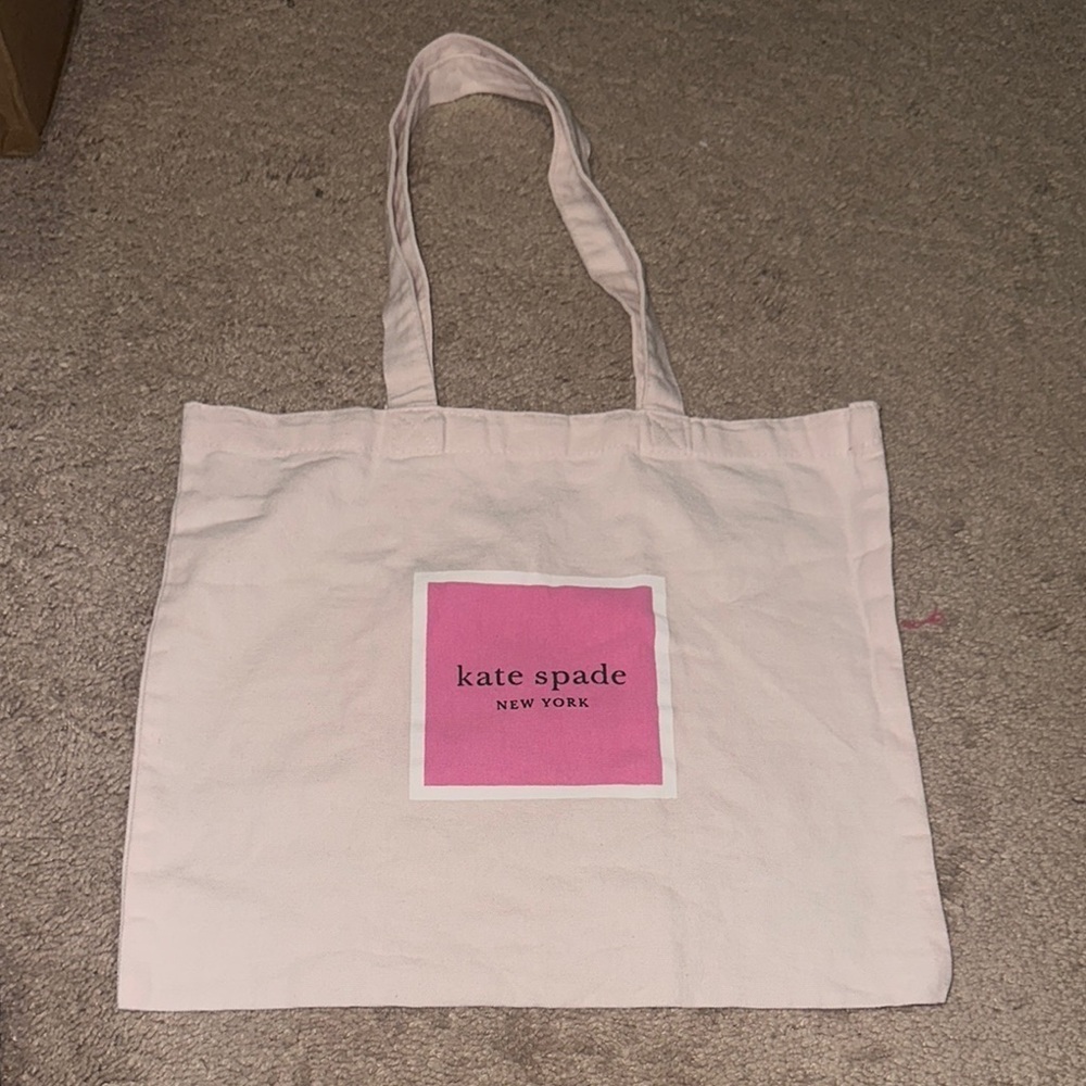 Kate Spade Pink and White Tote Bag